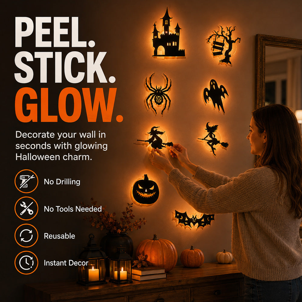 🎃🕸️Halloween Glow in Dark Wall Stickers,👻TGlow Up Your Halloween Nights✨