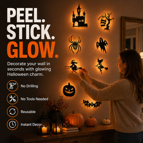 🎃🕸️Halloween Glow in Dark Wall Stickers,👻TGlow Up Your Halloween Nights✨
