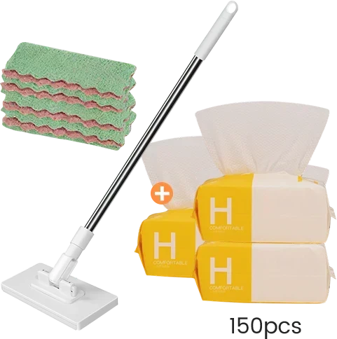 ⏳LAST DAY SALE ONLY🔥Extendable Telescopic Disposable Flat Clip Mop, 360° Swivel Lightweight Floor Mop