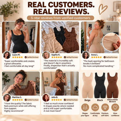 Back Pull Down Easy Bathroom Shaping Bodysuit | Tummy & Butt Contour Shapewear