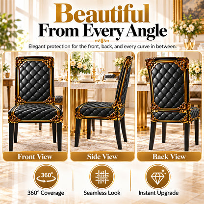 ⏳Time-Limited Special⏰Washable Stretch Chair Cover – Baroque Gilded Print, High‑Density Elastic Fabric ✨