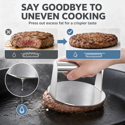 ✨ 50% OFF Burger & Dough Press 🍔 Stainless Steel Burger Press 4.72" Round Smash Burger Press‑ Pro Non‑Stick Burger Smasher 🍔