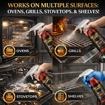 🧼 BUY 2 GET 1 FREE! ✨ Oven & Grill Cleaner Spray – Dissolves Grease in 5 Mins, No Scrubbing & Eliminates Odors 🔥