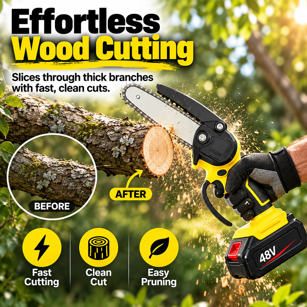 🪚🌳6-inch Cordless Mini Chainsaw with 2 Batteries🪵
