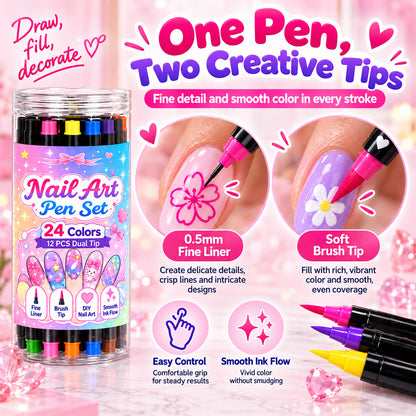 upsell-💅 LIMITED‑TIME 50% OFF! 💥 24 Colors Dual Ended Nail Art Pens Set – Creative, Salon‑Quality, Easy DIY ✨