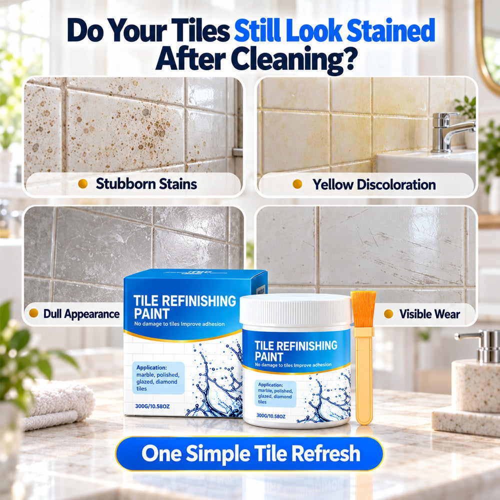 White Tile Refinishing Paint with Brush/✨ REFRESH OLD, STAINED SURFACES