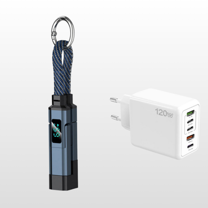 🔥HOT SALE 40% OFF🔥4-in-1 Digital Display Keychain Charging Cable