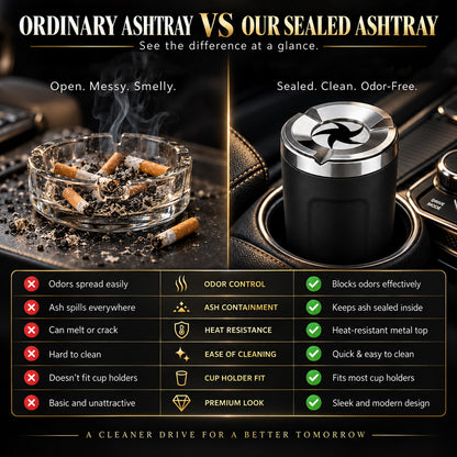 🚗Rotating Car Ashtray with Ceramic Inner Liner---A Cleaner Car Starts With One Small Upgrade