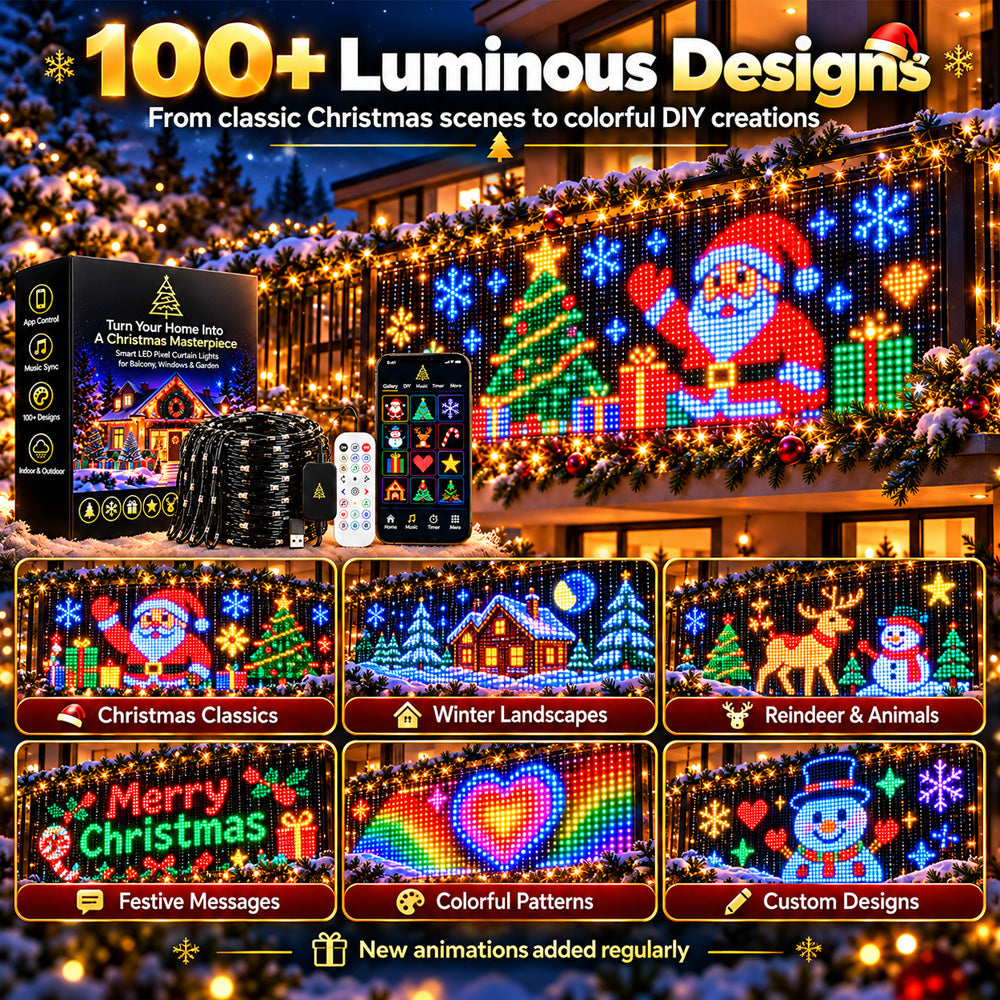 💥LIMITED‑TIME 50% OFF! 🎄 Upgraded Smart Animated Christmas Lights 📱 Tap, Glow & Enjoy the Christmas Magic✨Connect multiple lights – create a shared lighting pattern via the app