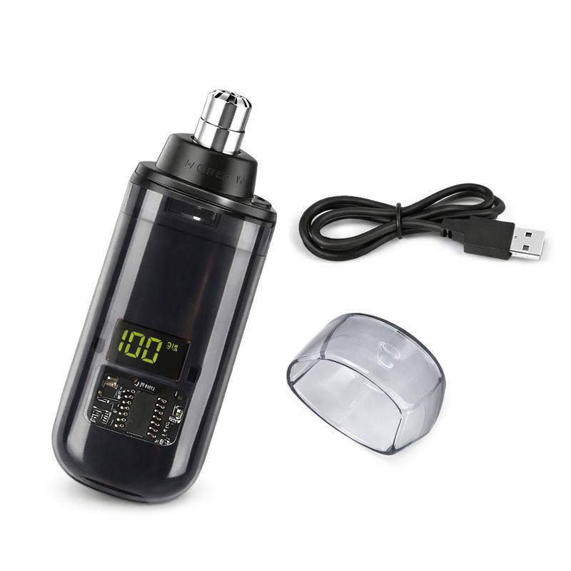 BLACK-Rechargeable Portable Digital Display Nose Hair Trimmer