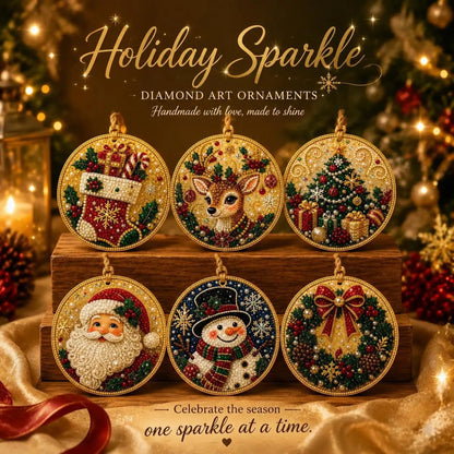 🎅🎄Christmas DIY Diamond Painting Ornaments Kit – Xmas Tree Hanging Craft Decoration✨🎁