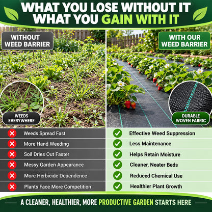 🌿 50% OFF NOW! 🧵 Weed Control Fabric – Blocks Sunlight, Breathable & Perfect for Garden Beds & Pathways 📉