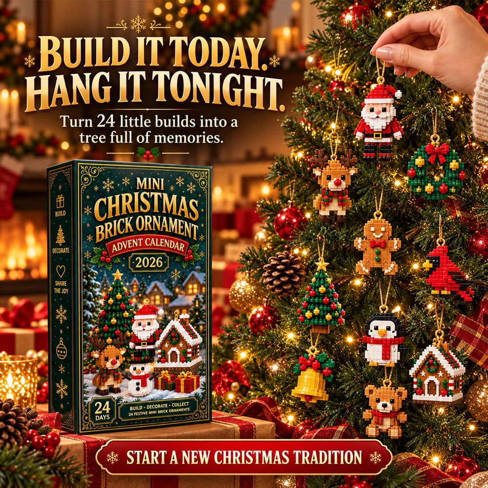 ⏳ Last day to save 49% – 🎄 24-Day Mini Christmas Ornament Advent Calendar | 24 unique festive buildable designs with hanging loops—perfect for decorating Christmas trees, wreaths, and holiday displays 🧱