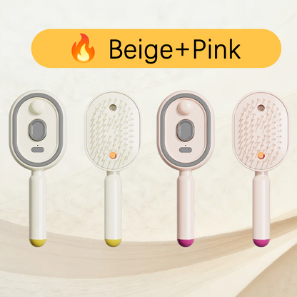 💖Scalp Massager Comb 💆‍♀️ – Self-Cleaning 🧼, Tangle-Free ✂️ & Frizz-Control Hair Brush with Soothing Mist Spray 💨✨ | Perfect for Dry, Brittle Hair 💧🌟