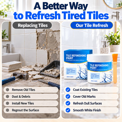 White Tile Refinishing Paint with Brush/✨ REFRESH OLD, STAINED SURFACES