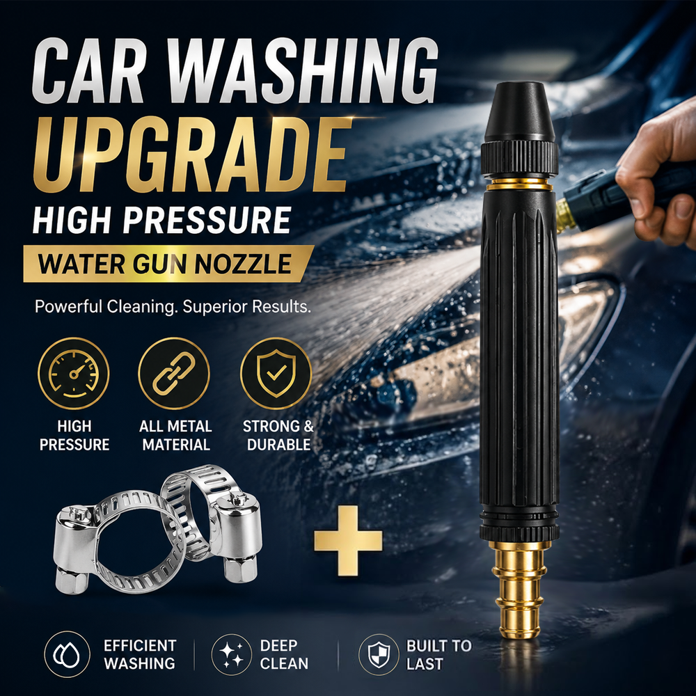 🥳2026 HOT SALE🥳💞50K+ SOLD!🔫🧼 50% OFF! Turbo Power Water Nozzle – Concentrated jet for tough grime, gentle fan for flowers. Brass connector, leak‑free. Wash at home, save big on car washes. 🚗💨