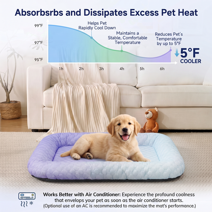 60%off ❄️Pet Cooling Mat for Dogs & Cats 🐾  Naturally Cool Ice-Silk Pad • Breathable, Washable & Soft (Copy)