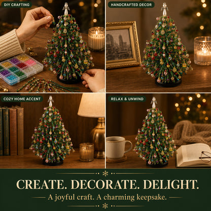 🎄✨ DIY Beaded Christmas Tree Kit – 🎅Create Your Own Sparkling Holiday Decoration