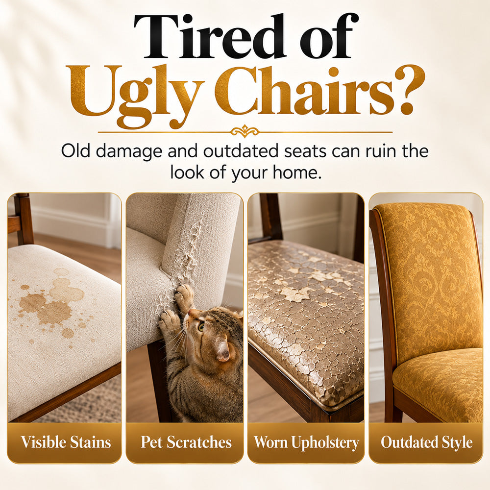 ⏳Time-Limited Special⏰Washable Stretch Chair Cover – Baroque Gilded Print, High‑Density Elastic Fabric ✨