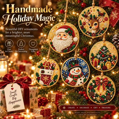 🎅🎄Christmas DIY Diamond Painting Ornaments Kit – Xmas Tree Hanging Craft Decoration✨🎁