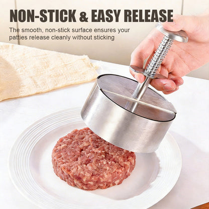 🍔 Perfect Burgers in 1 Press! The Ultimate Spring-Loaded Patty Maker — Stop Cooking Uneven, Crumbly Messes!