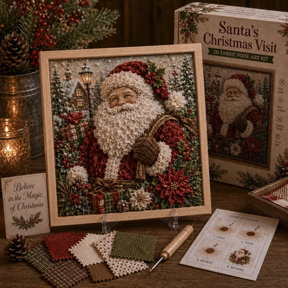 3D Christmas Fabric Poke Art Kit - DIY Snowman Embroidery Artwork, Handmade Holiday Wall Decor Gift for Adults & Beginners