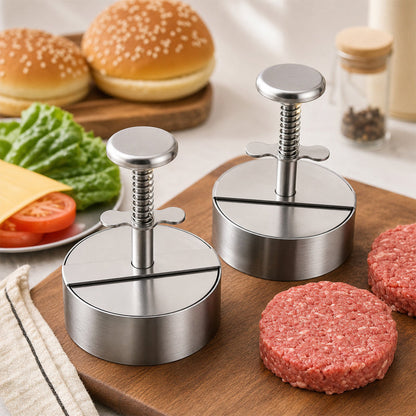 🍔 Perfect Burgers in 1 Press! The Ultimate Spring-Loaded Patty Maker — Stop Cooking Uneven, Crumbly Messes!
