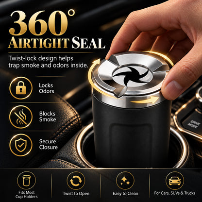 🚗Rotating Car Ashtray with Ceramic Inner Liner---A Cleaner Car Starts With One Small Upgrade