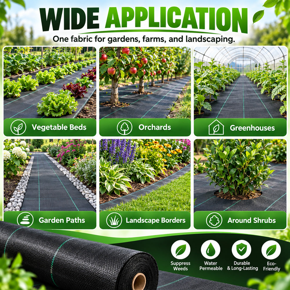 🌿 50% OFF NOW! 🧵 Weed Control Fabric – Blocks Sunlight, Breathable & Perfect for Garden Beds & Pathways 📉
