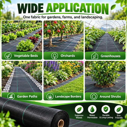 🌿 50% OFF NOW! 🧵 Weed Control Fabric – Blocks Sunlight, Breathable & Perfect for Garden Beds & Pathways 📉