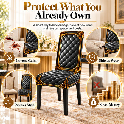 ⏳Time-Limited Special⏰Washable Stretch Chair Cover – Baroque Gilded Print, High‑Density Elastic Fabric ✨