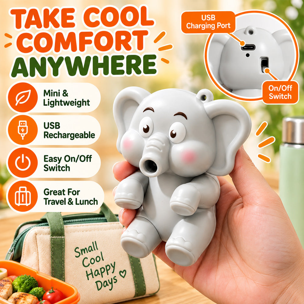 🌬️🦖Clip‑On Mini Fan, Dinosaur & Elephant Styles for Soup, Tea & Coffee