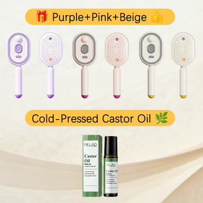 💖Scalp Massager Comb 💆‍♀️ – Self-Cleaning 🧼, Tangle-Free ✂️ & Frizz-Control Hair Brush with Soothing Mist Spray 💨✨ | Perfect for Dry, Brittle Hair 💧🌟