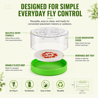 🪰 Reusable Non-Electric Fly & Mosquito Trap – Safe, Durable🏡