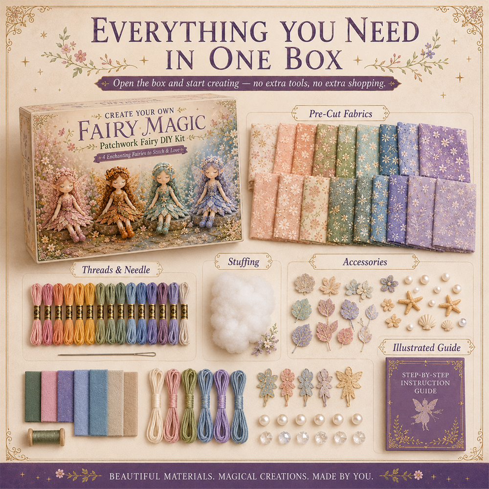 🥳2026 HOT SALE🥳💞50K+ SOLD!🧵✨ 50% OFF! Fairy Patchwork DIY Collection – Stitch 4 unique fairies, create keepsakes to treasure. Perfect for craft lovers & magical gifts! 🧚‍♀️💫