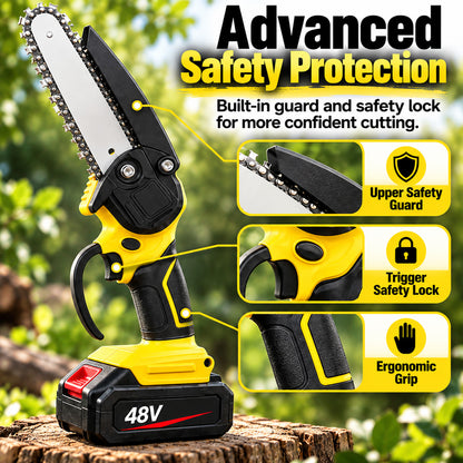 🪚🌳6-inch Cordless Mini Chainsaw with 2 Batteries🪵