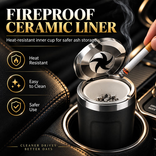 🚗Rotating Car Ashtray with Ceramic Inner Liner---A Cleaner Car Starts With One Small Upgrade