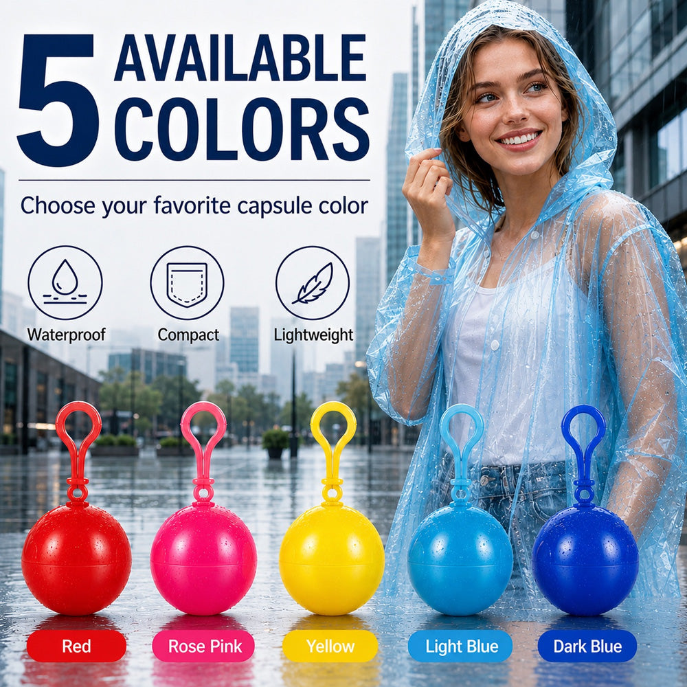 🌧️50% OFF NOW! Pocket‑Size Disposable Raincoat for Unexpected Showers, Compact Ball‑Packaged Waterproof Emergency Poncho, One‑Size‑Fits‑All Lightweight Rain Protection for Travel, Hiking & Outdoor Events
