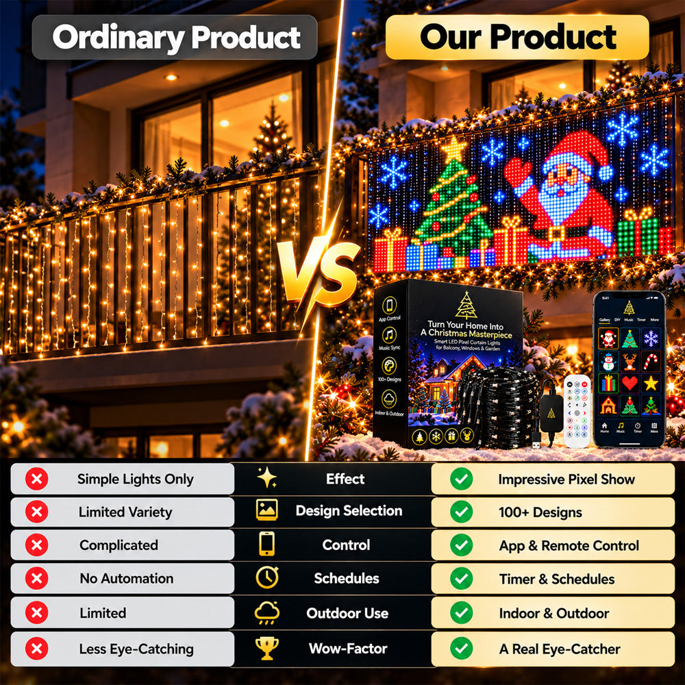 💥LIMITED‑TIME 50% OFF! 🎄 Upgraded Smart Animated Christmas Lights 📱 Tap, Glow & Enjoy the Christmas Magic✨Connect multiple lights – create a shared lighting pattern via the app
