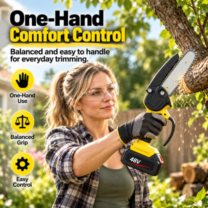 🪚🌳6-inch Cordless Mini Chainsaw with 2 Batteries🪵