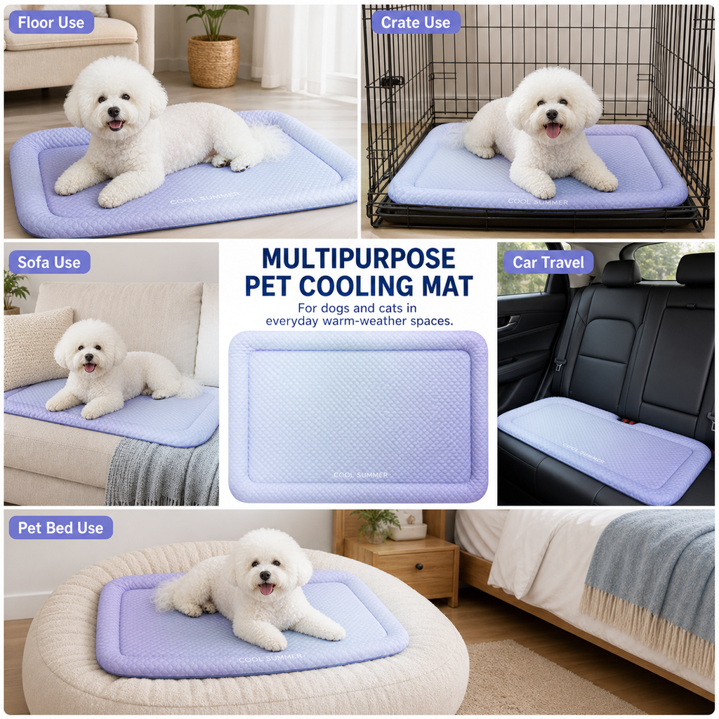 60%off ❄️Pet Cooling Mat for Dogs & Cats 🐾  Naturally Cool Ice-Silk Pad • Breathable, Washable & Soft (Copy)