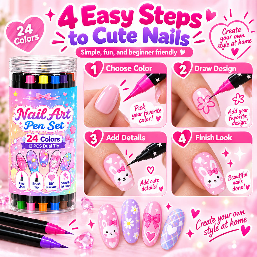 upsell-💅 LIMITED‑TIME 50% OFF! 💥 24 Colors Dual Ended Nail Art Pens Set – Creative, Salon‑Quality, Easy DIY ✨