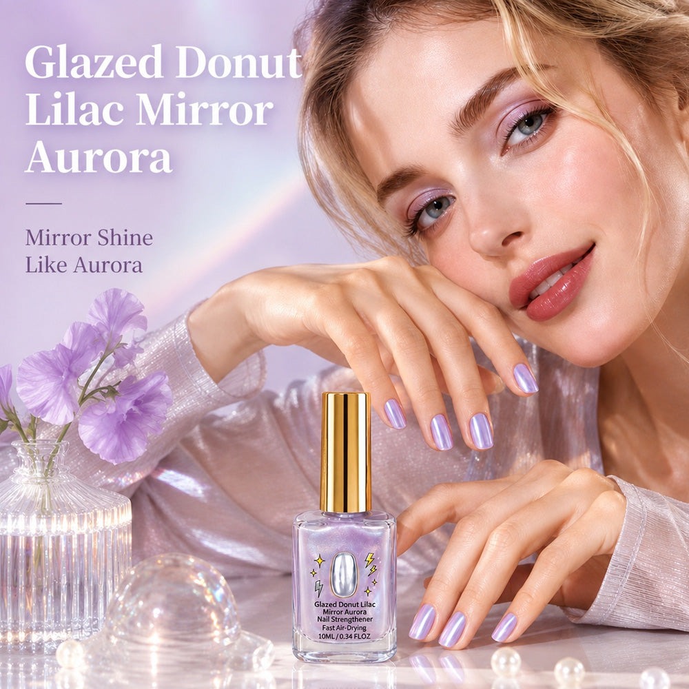 📢📢49% OFF !! ⏰Lilac Glossy Mirror Nail Strengthener