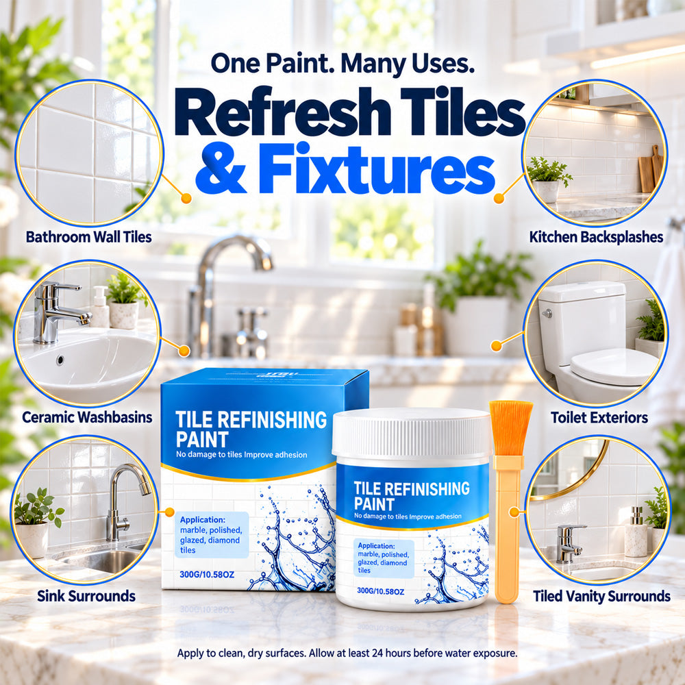 White Tile Refinishing Paint with Brush/✨ REFRESH OLD, STAINED SURFACES
