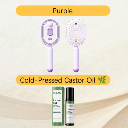 💖Scalp Massager Comb 💆‍♀️ – Self-Cleaning 🧼, Tangle-Free ✂️ & Frizz-Control Hair Brush with Soothing Mist Spray 💨✨ | Perfect for Dry, Brittle Hair 💧🌟