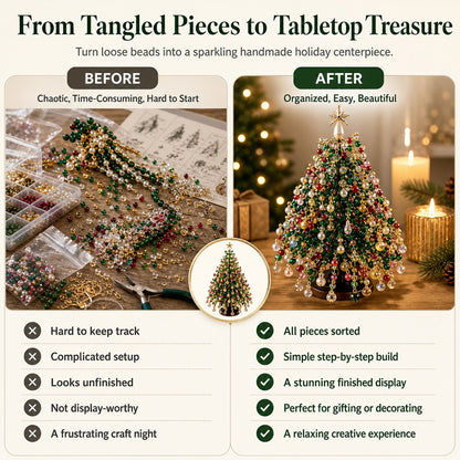 🎄✨ DIY Beaded Christmas Tree Kit – 🎅Create Your Own Sparkling Holiday Decoration