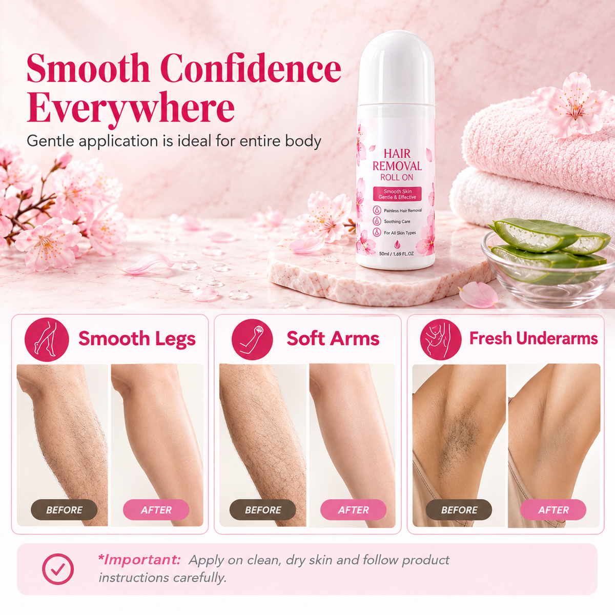 Gentle Smooth Roll-On Body Hair Removal