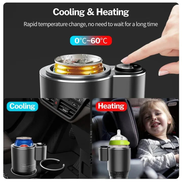 🔥❄️Car Cup Holder Smart 2-In-1 Warmer And Cooler Electric