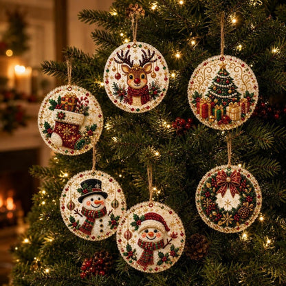 🎅🎄Christmas DIY Diamond Painting Ornaments Kit – Xmas Tree Hanging Craft Decoration✨🎁