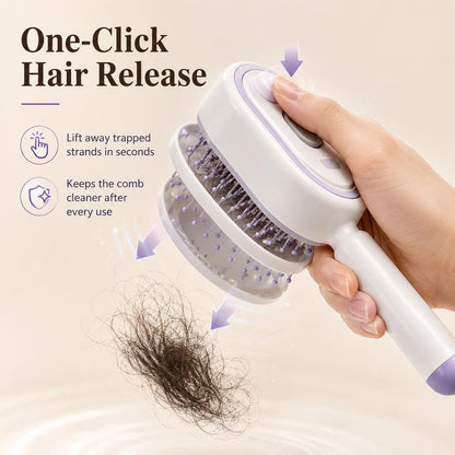 💖Scalp Massager Comb 💆‍♀️ – Self-Cleaning 🧼, Tangle-Free ✂️ & Frizz-Control Hair Brush with Soothing Mist Spray 💨✨ | Perfect for Dry, Brittle Hair 💧🌟